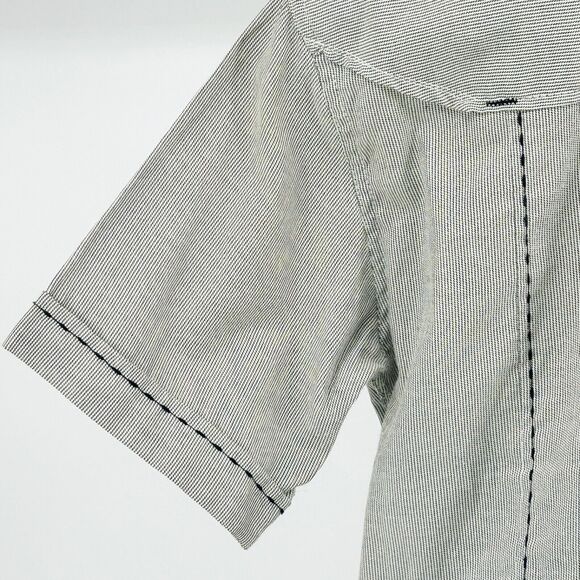 Y2K Franky Max Cotton Grey Utility Stitch Button Down Workwear Shirt - Picture 5 of 7